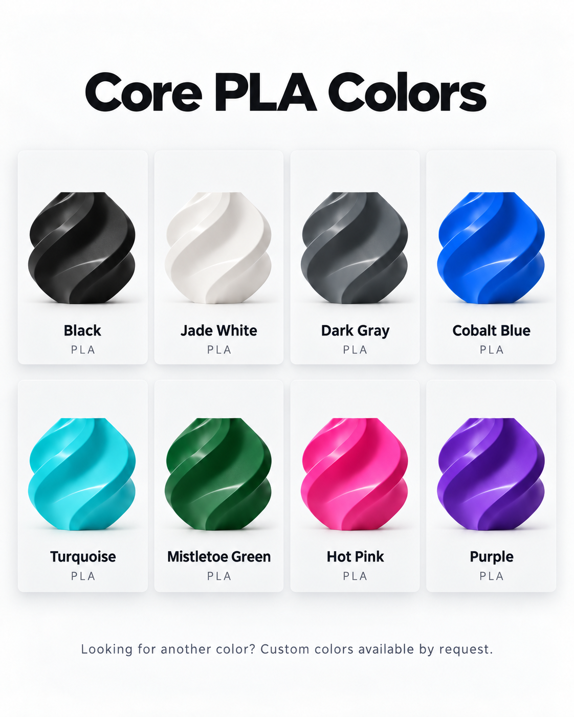 Lone Mountain 3D Core PLA color choices